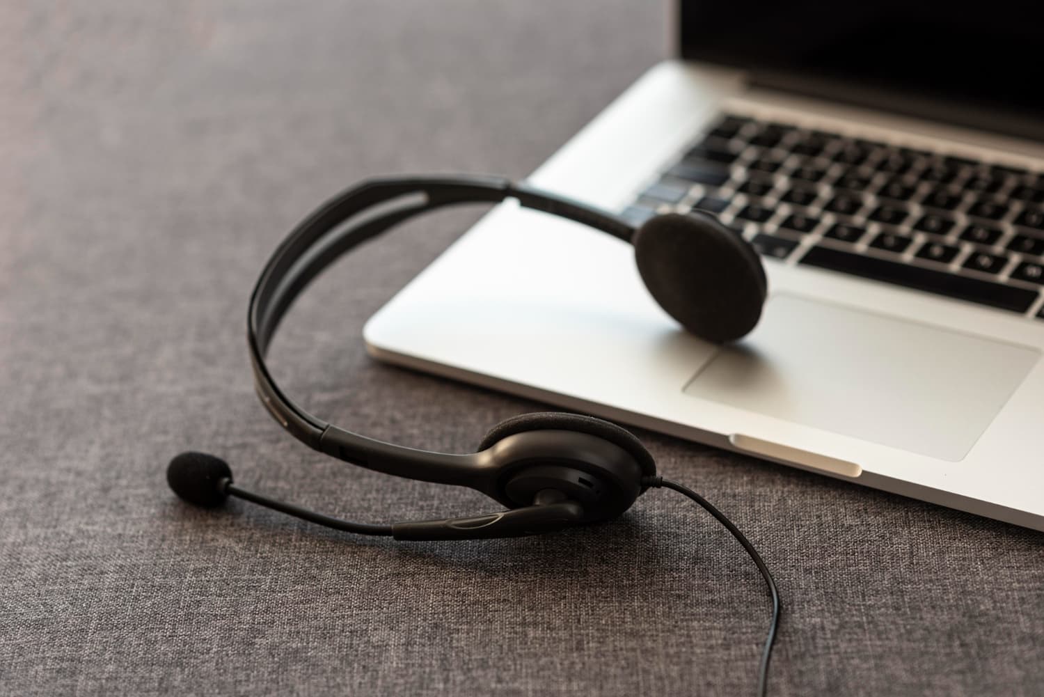 Healthcare technology background with laptop and stethoscope