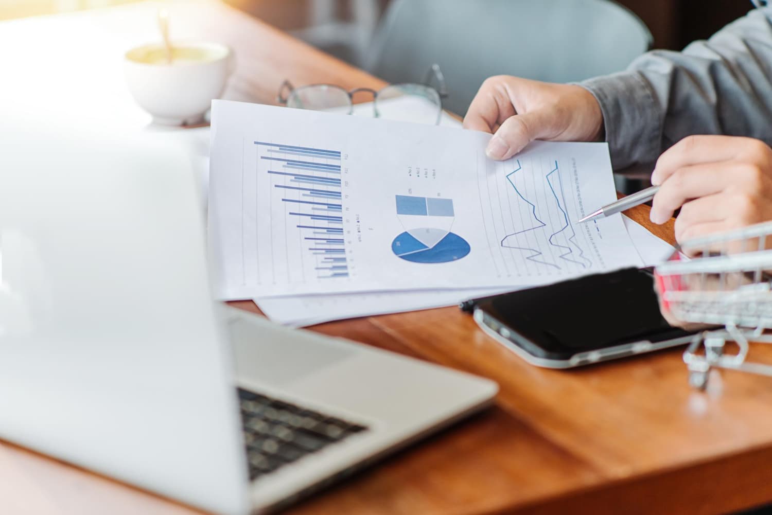 Healthcare analytics workspace background